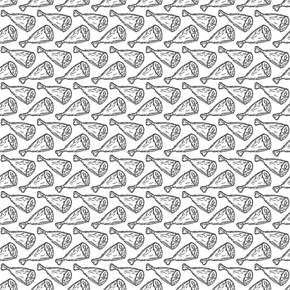 seamless meat pattern vector