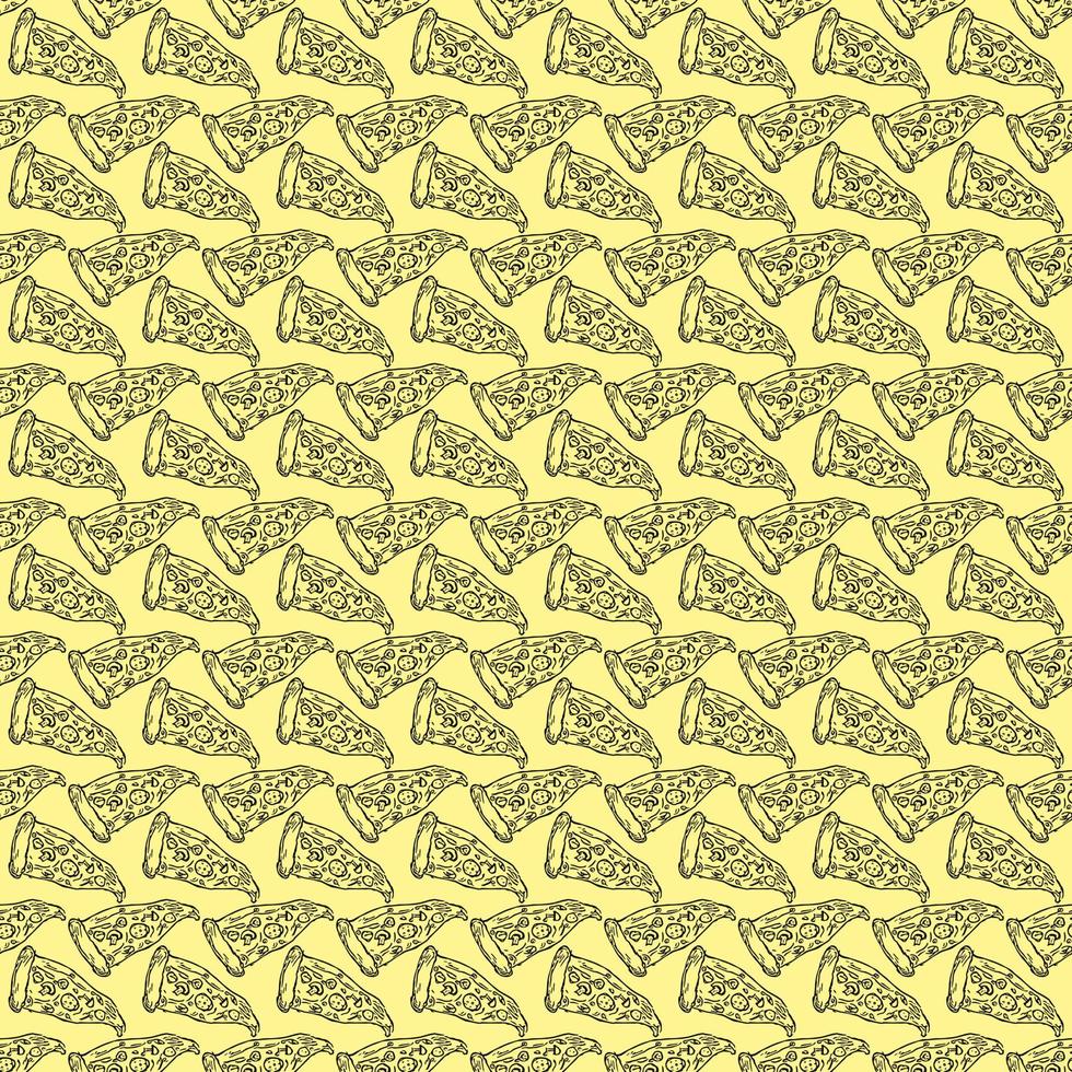 Seamless pizza pattern vector