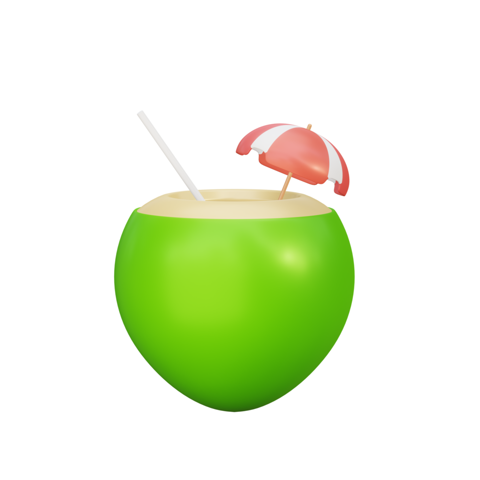 bebida de coco 3d illustration.3d rendering png