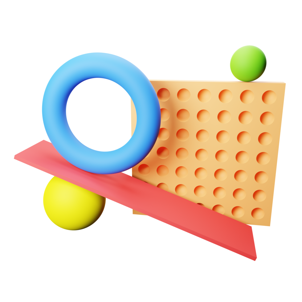 plano y esfera forma abstracta ilustración 3d png