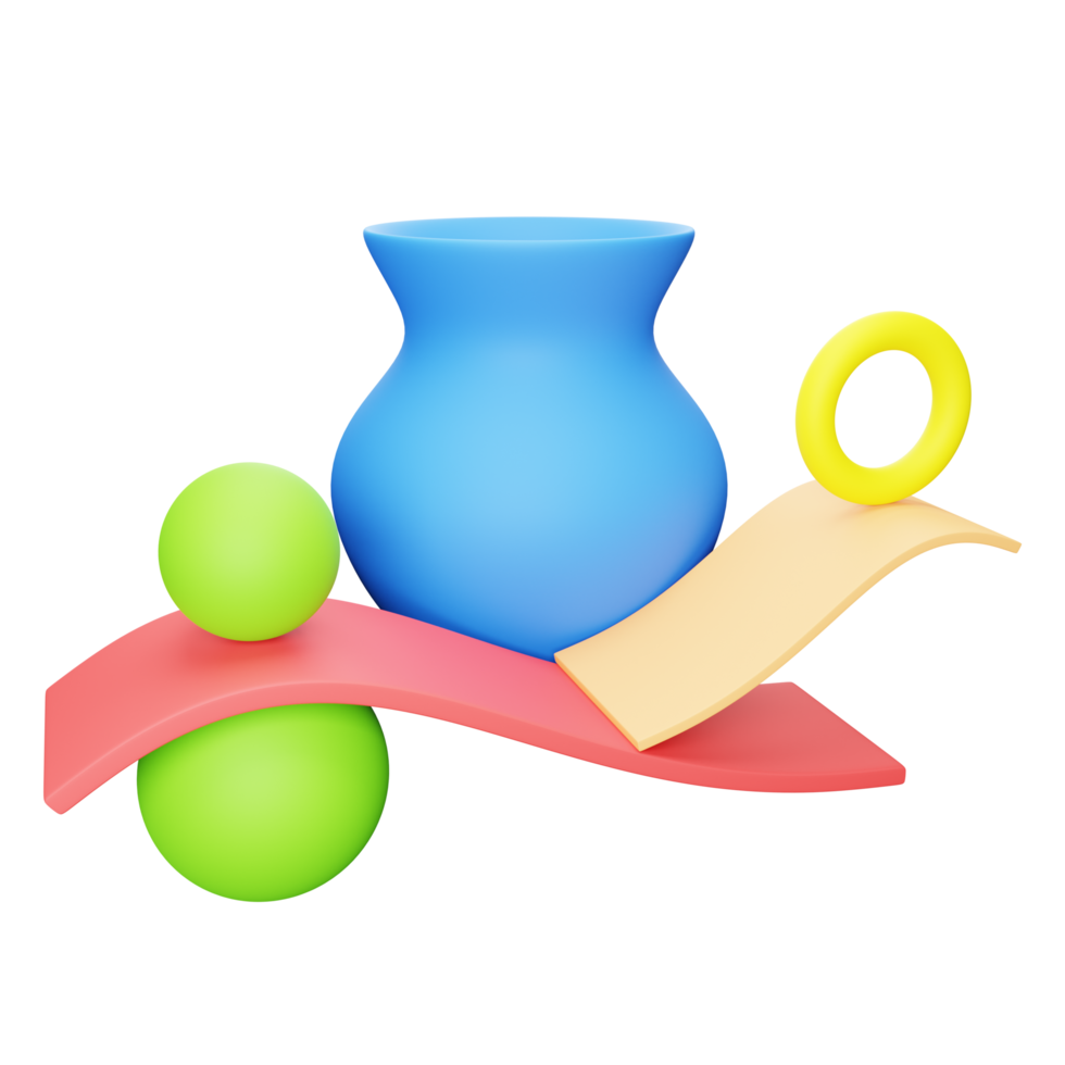 Jar and Sphere Abstract shape 3d illustration png