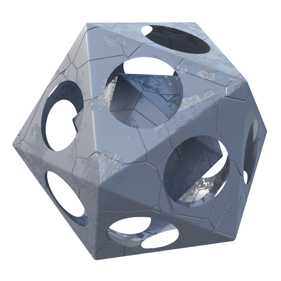 Icosahedron abstract shape 3d illustration png