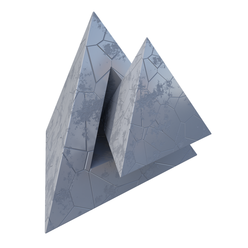 Tetrahedron abstract shape 3d illustration png