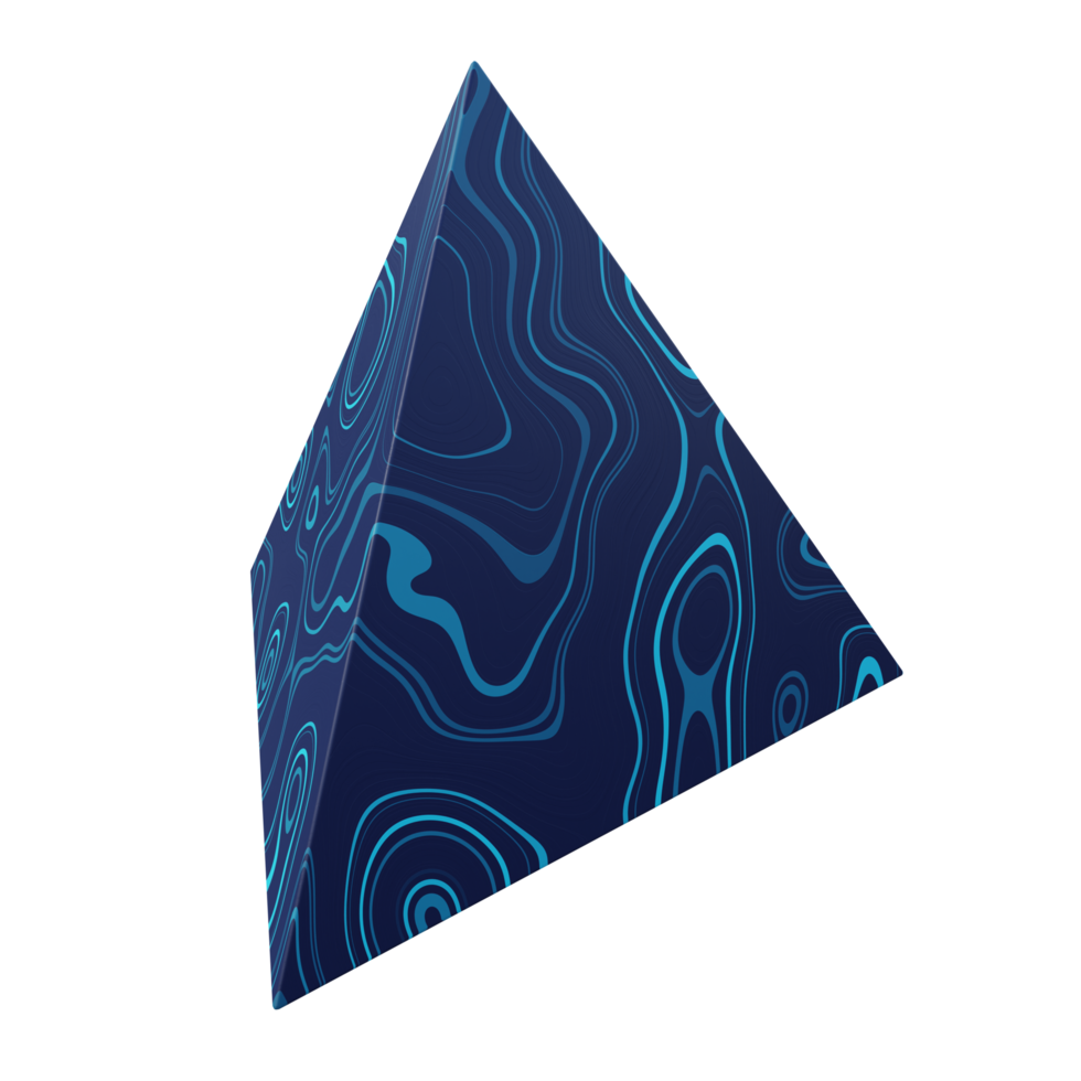 Tetrahedron geometric shape 3d illustration png