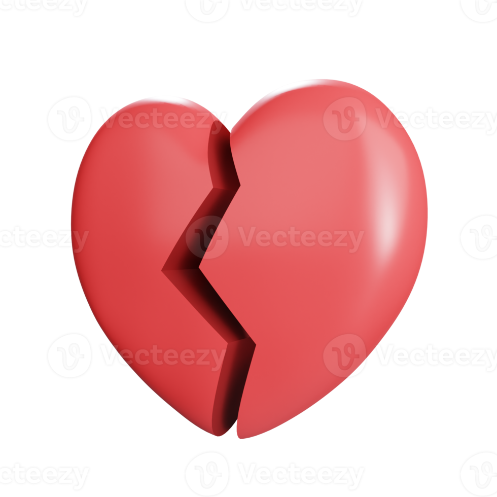 Broken Heart 3d Icon Illustration png