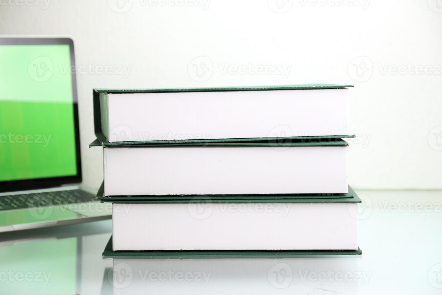 set up a stack of books photo