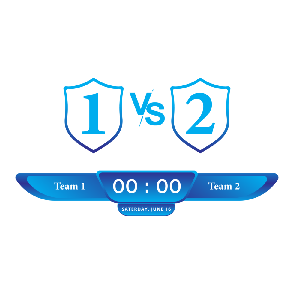 Scoreboard Broadcast blue color lower thirds template for sports like soccer and football. Vector illustration scoreboard team broadcast graphic and lower thirds template for sports. png