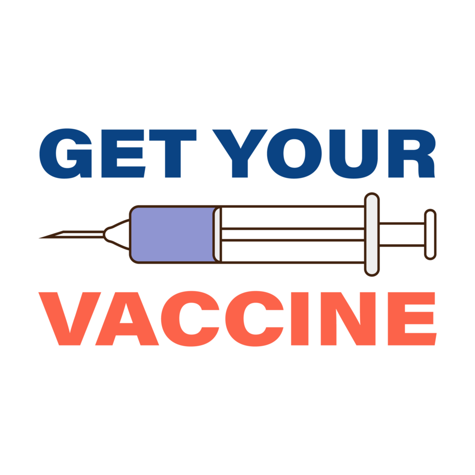Get your vaccine text effect vector illustration with syringe. Vaccination campaign element on a white background. Syringe vector element. png
