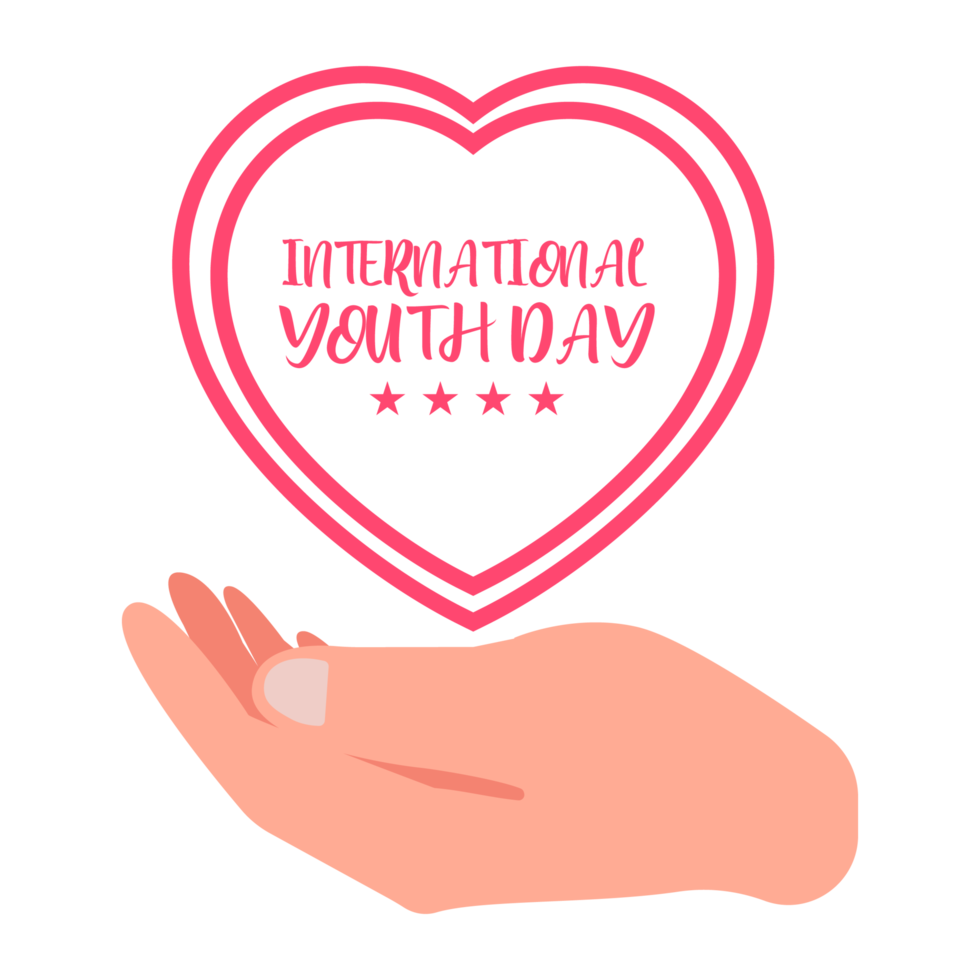 World humanitarian day illustration. Humanitarian day special vector with hand shape. Men vector inside a circle. Creative design. png