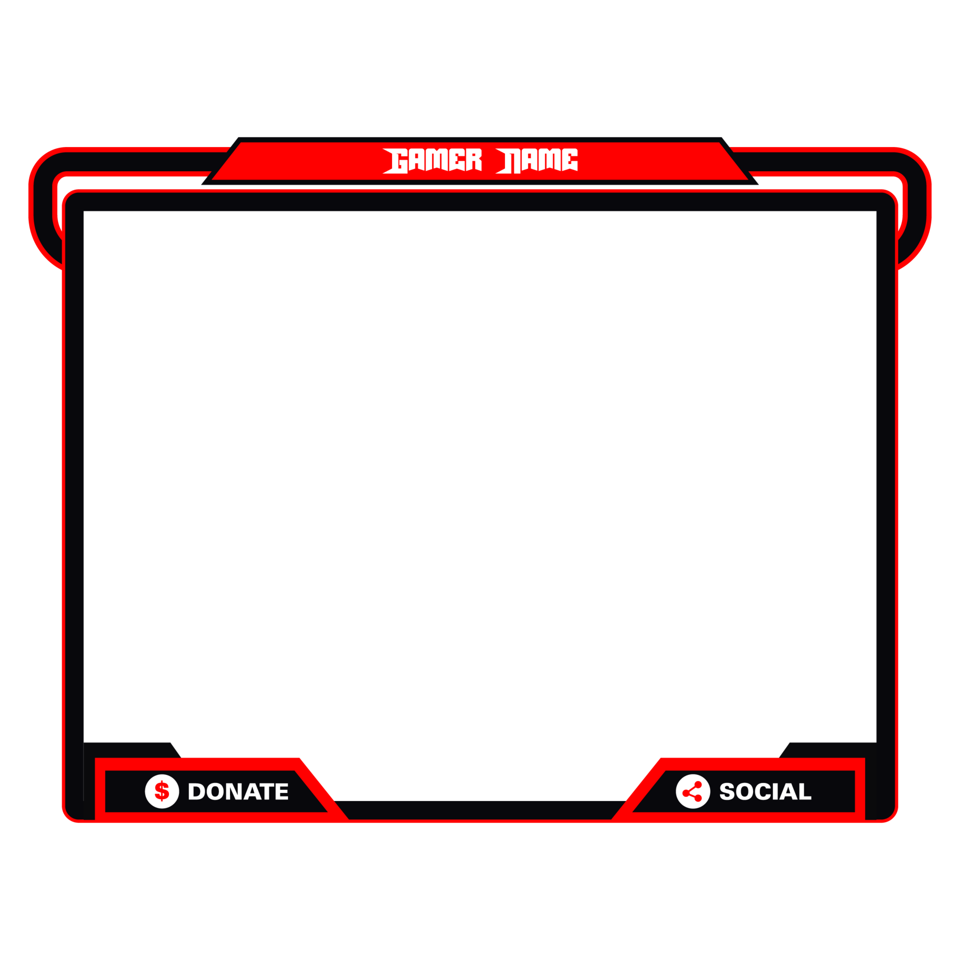 Stylish gaming frame overlay for the live streamer. Gamer overlay for