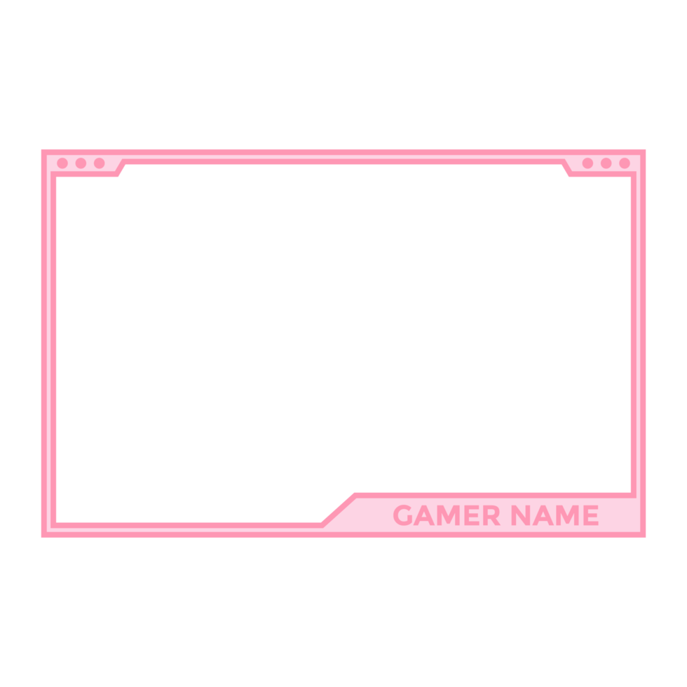 sovrapposizione di gioco per streamer dal vivo disegno vettoriale con colore rosa femminile. design della cornice da gioco con sfumatura di colore rosa e bianco. sovrapposizione elegante per l'illustrazione vettoriale di streamer dal vivo. png