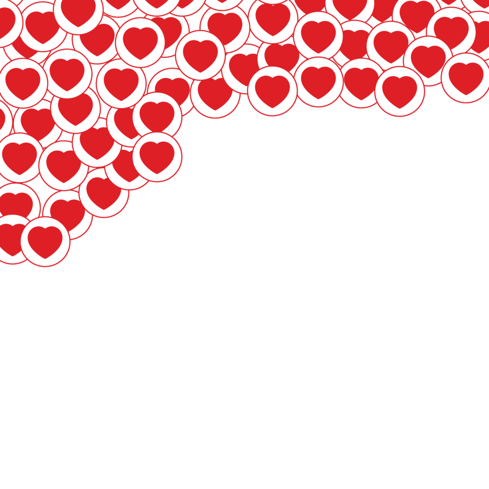 hermoso diseño de marco de medios sociales con forma de amor rojo. elemento de marco de redes sociales. diseño de marcos con lindas formas de amor para publicaciones en redes sociales. png