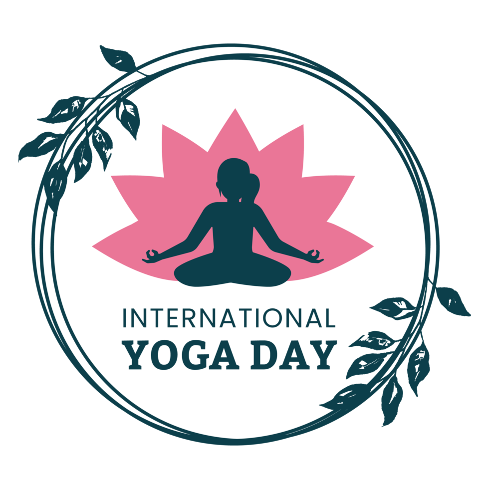 21 June yoga day vector design collection. Beautiful yoga day vector design collection with lotus flower. Women doing yoga vector for international yoga day. png