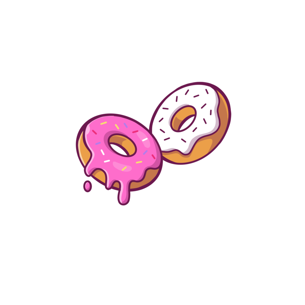 desenho de donut branco e rosa png