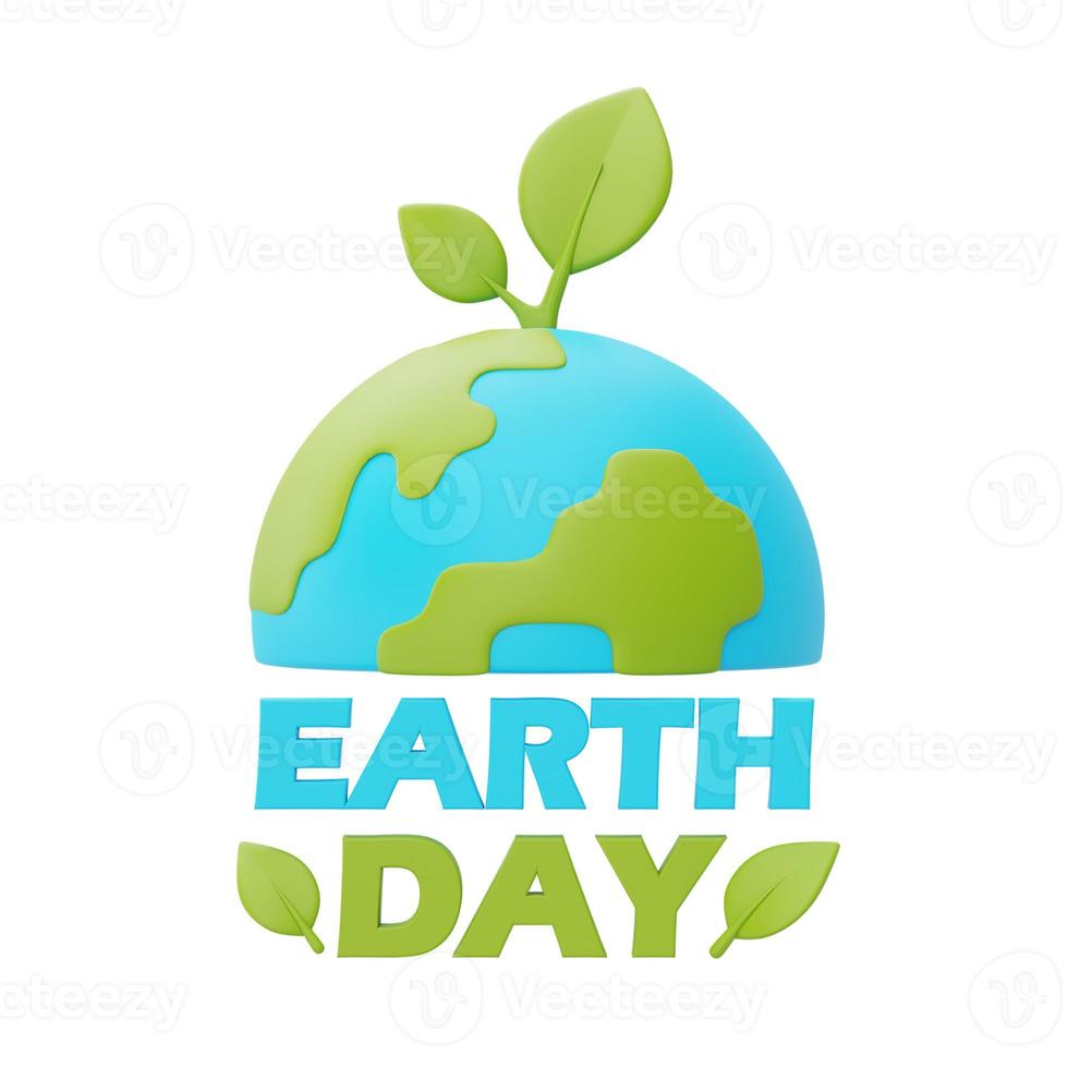Happy earth day with World globe,World environment day,3d rendering. photo