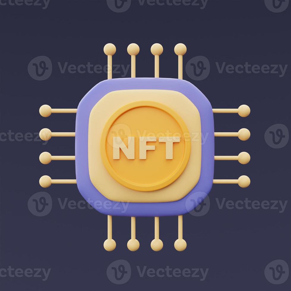 NFT nonfungible tokens concept,Crypto art,Innovation technology,3d rendering. photo