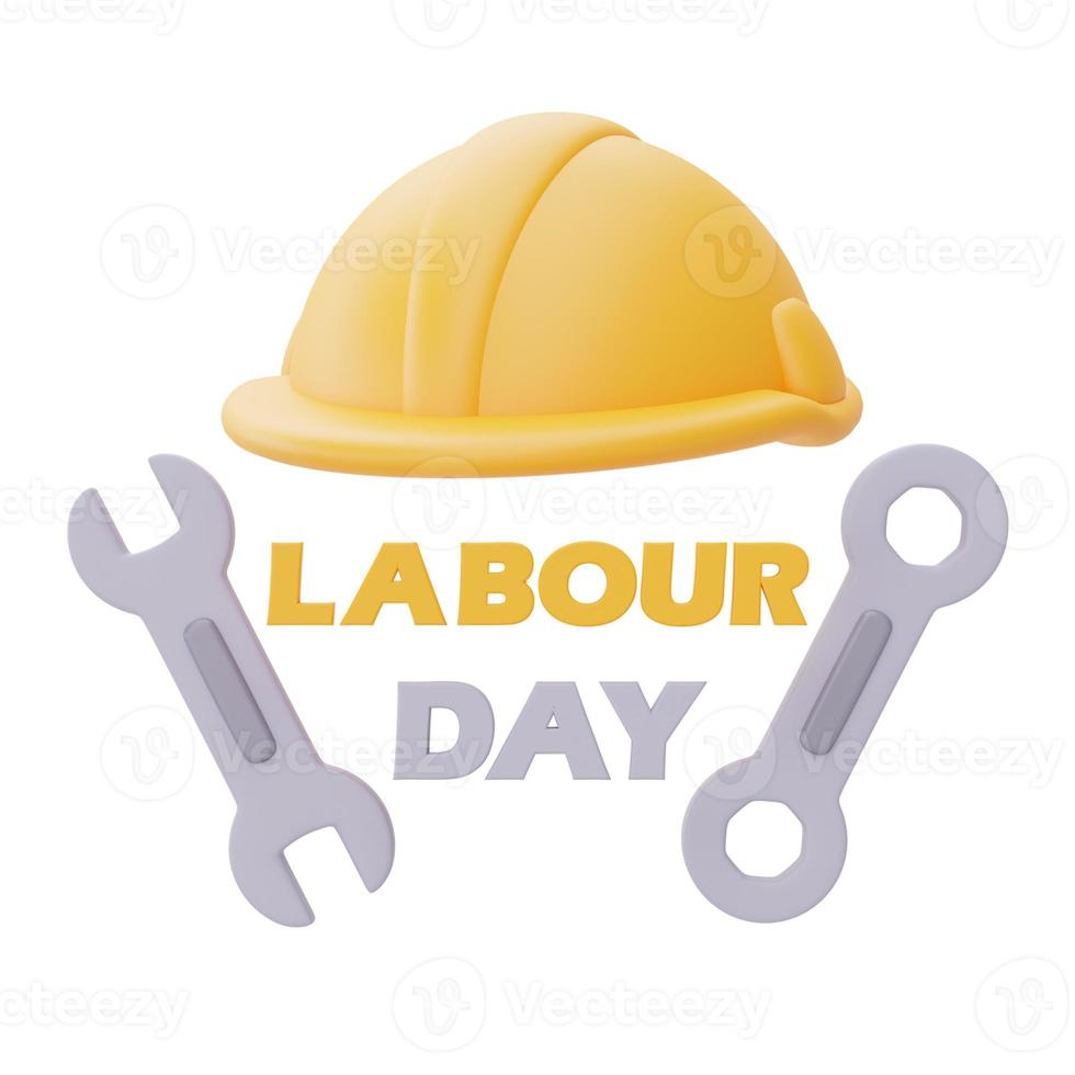 labour day with Construction tools and equipment.3d rendering photo