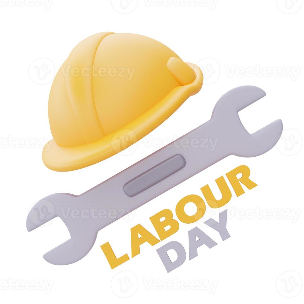 labour day with Construction tools and equipment.3d rendering photo