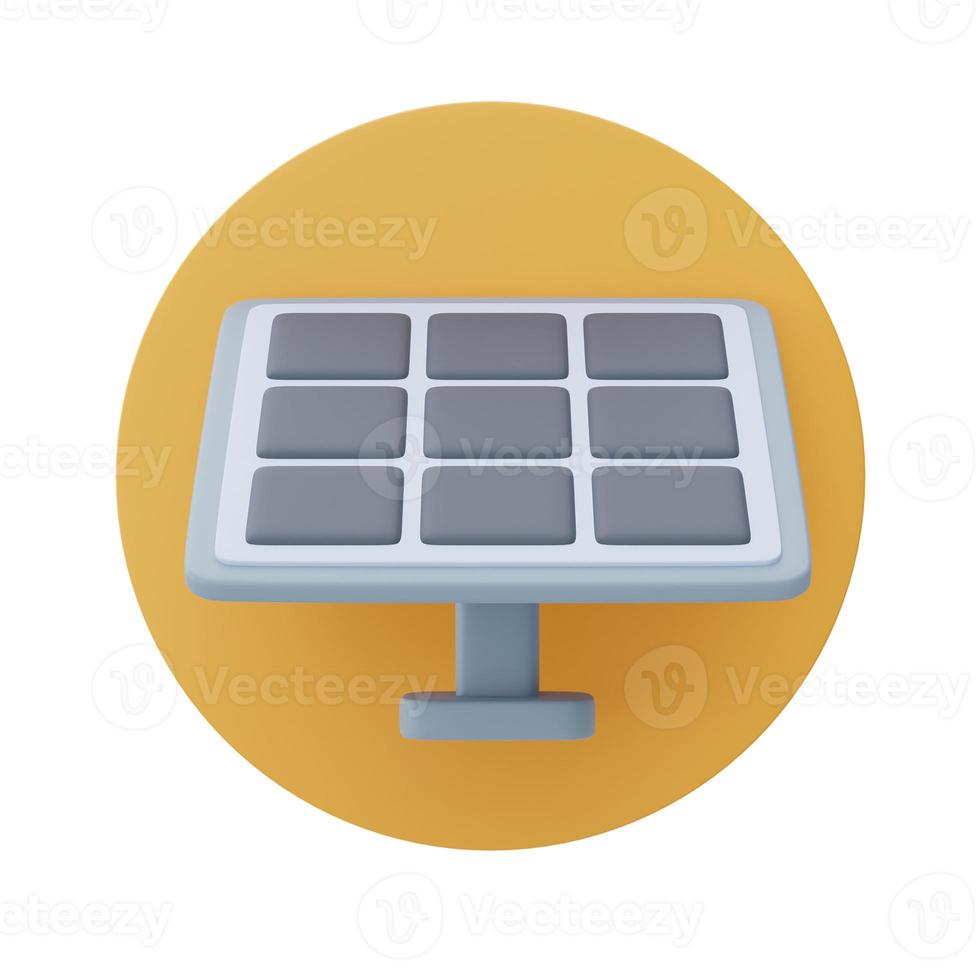 solar panels symbol, Alternative source of electricity, clean energy, 3d rendering. photo