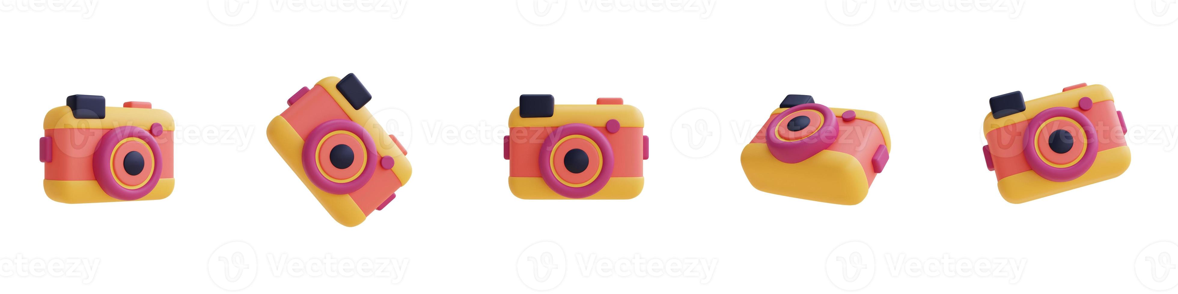 Set of camera ,Tourism and travel concept,minimal style,Flat lay.3d render. photo
