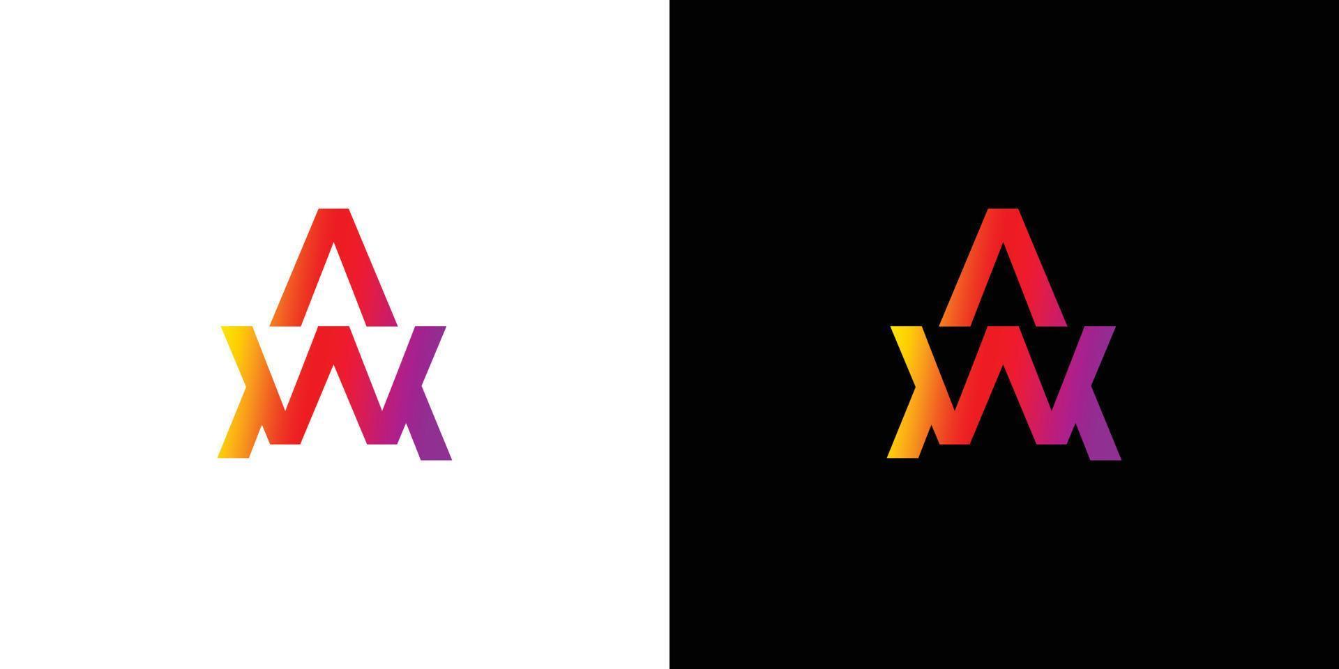 Modern and elegant  letter AW initial logo design vector