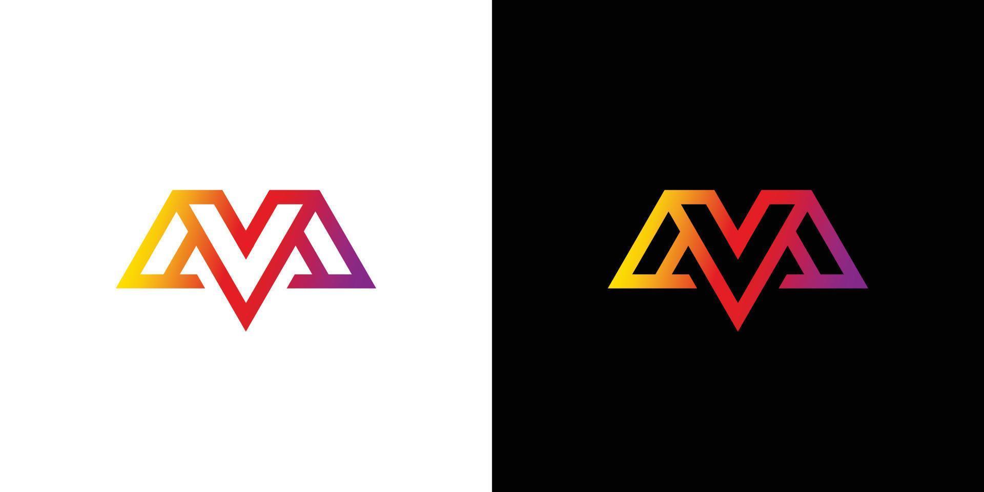 Modern and elegant MV initials logo design vector