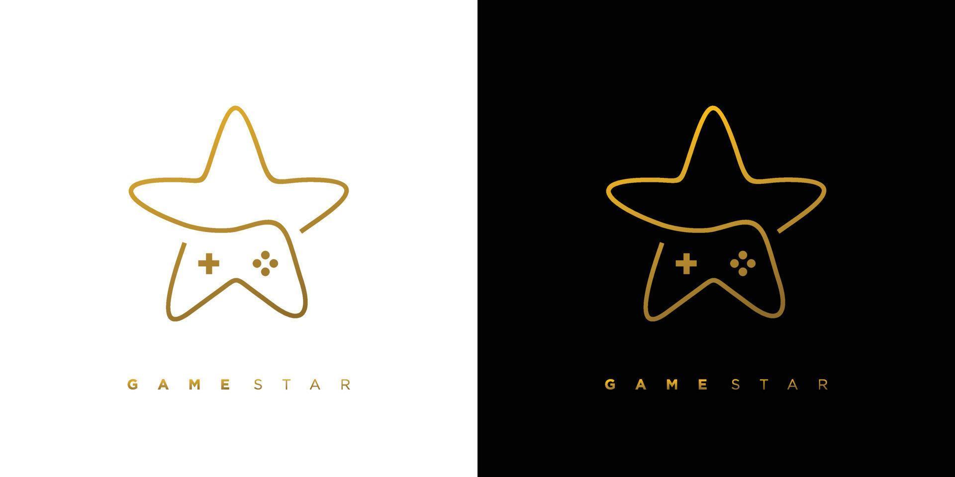 diseño de logotipo de estrella de juego moderno y único vector