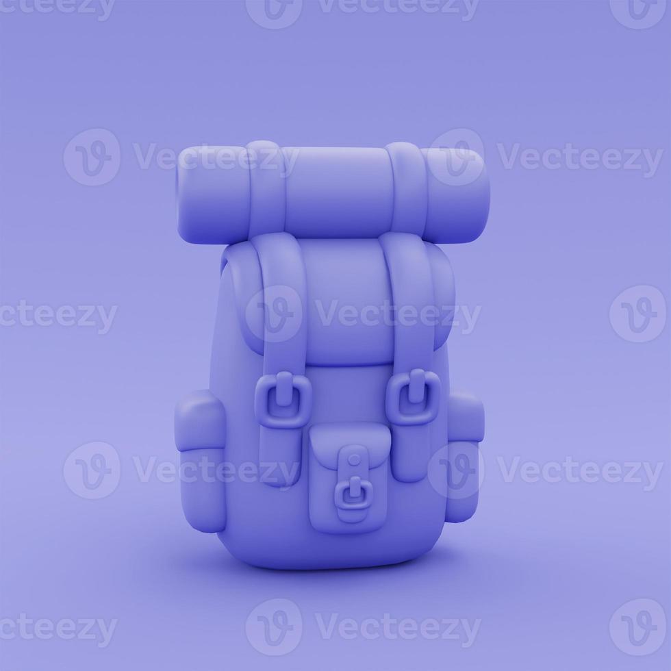 3d purple backpack isolated,Tourism and travel concept,holiday vacation,minimal style,3d rendering. photo