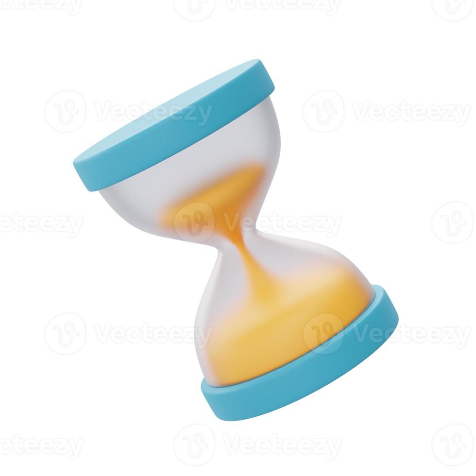 3d render hourglass isolated on light background.minimal design,3d rendering. photo