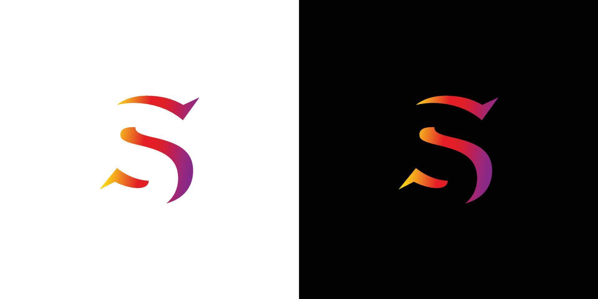 diseño moderno y atractivo del logotipo de las iniciales de la letra s vector