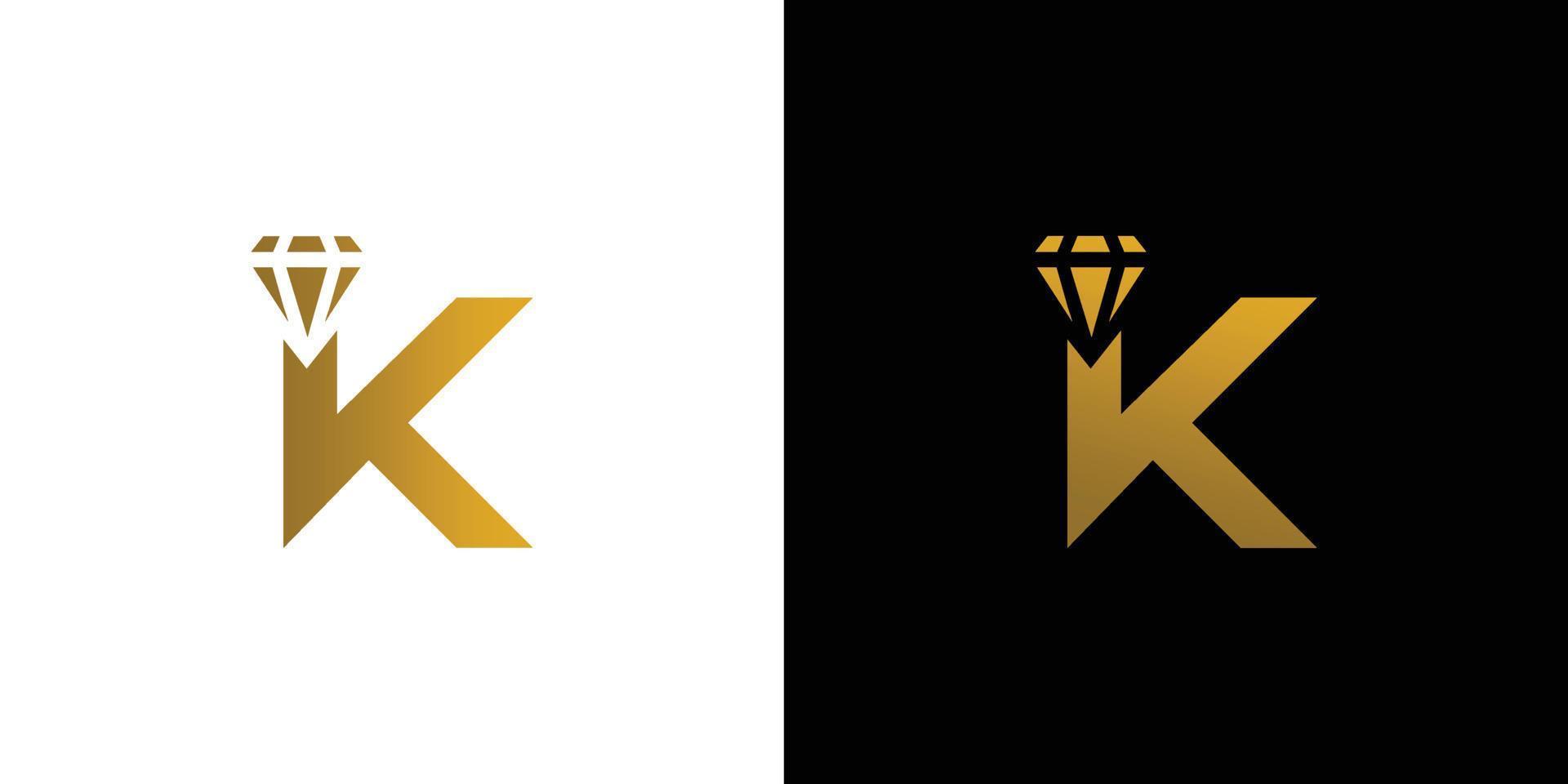 el diseño del logo de king ruby con k inicial es moderno y lujoso vector