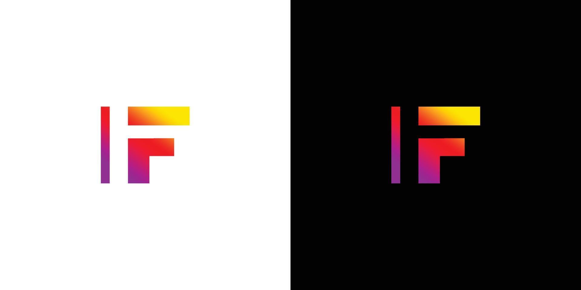 Modern and elegant letter IF initial logo design 2 vector