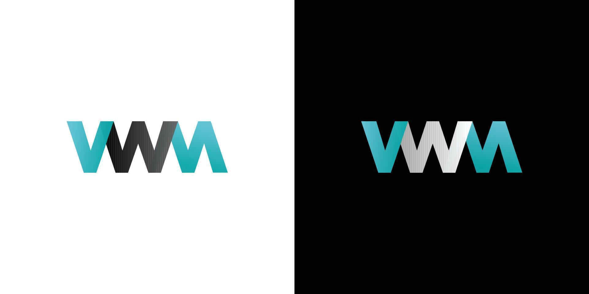 diseño moderno y sofisticado del logotipo de las iniciales de la letra nwm vector