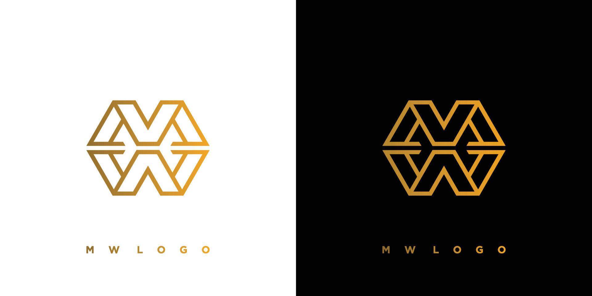 Modern and elegant MW letter initial logo design vector