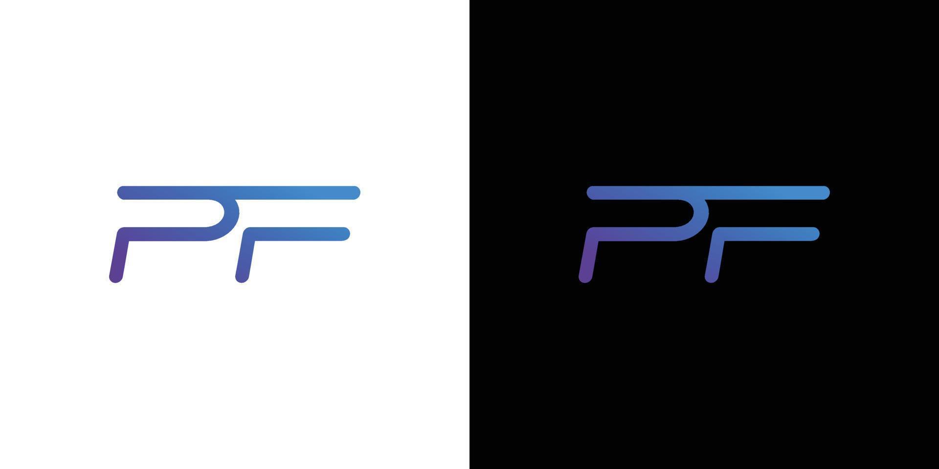 Modern and elegant PF letter initials logo design vector