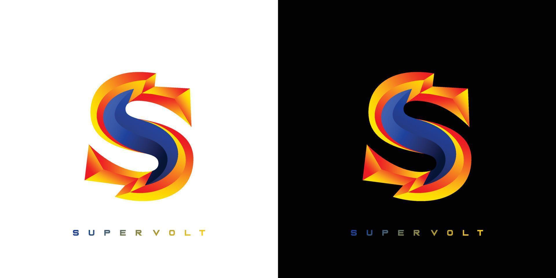 diseño de logotipo de super voltaje de letra s moderno y sofisticado vector