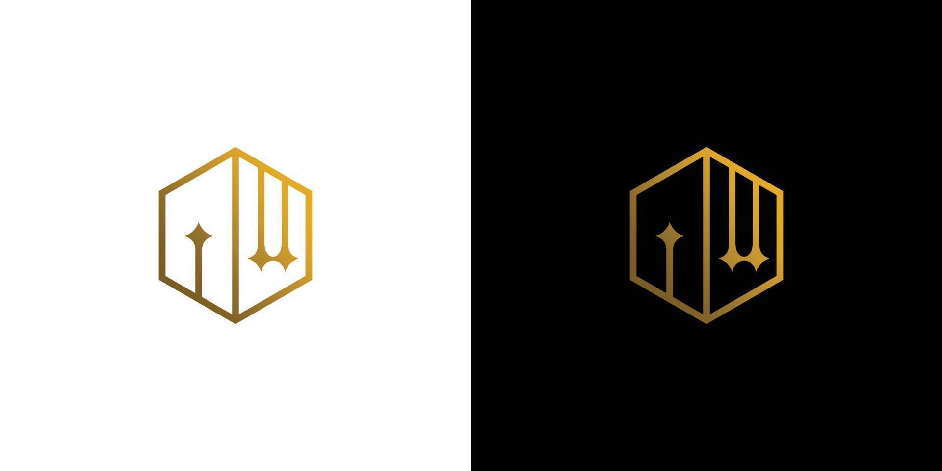 Modern and strong AW letter initials logo design 2 vector