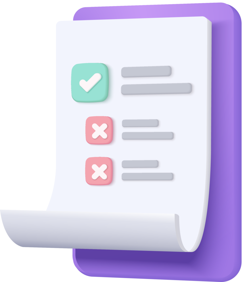 White clipboard task management todo check list, efficient work on project plan, fast progress, level up concept, assignment and exam, productivity solution icon. 3d render on pink background. png