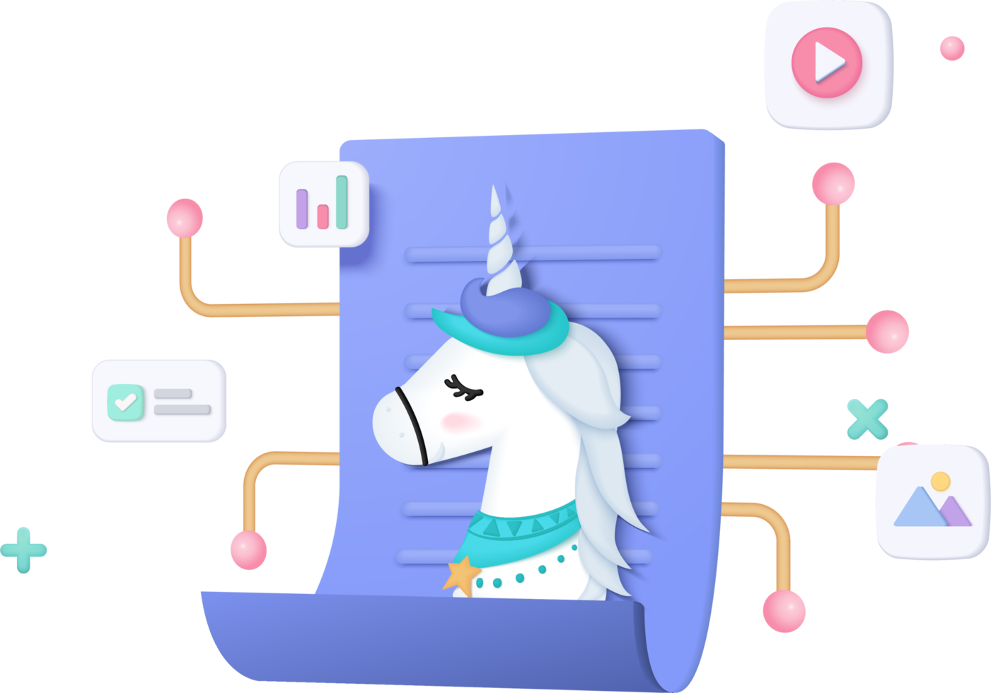 3d cryptocurrency concept for unicorn image files in NFT transfer to dollar by blockchain technology, Futuristic background. Cash and floating crypto exchange. cashless society concept in 3d png