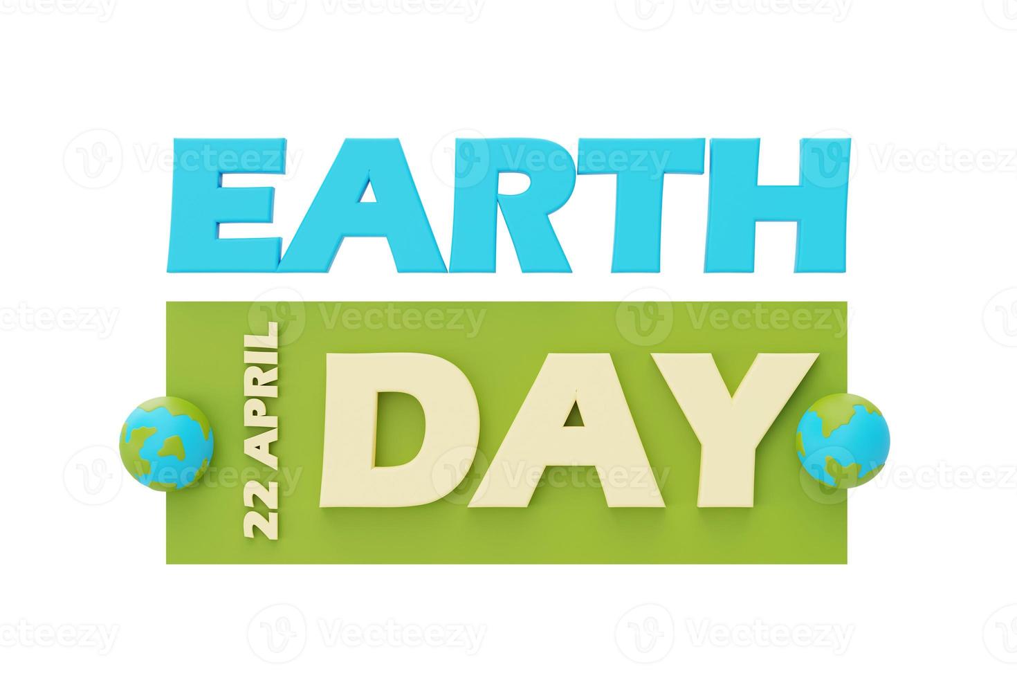 Happy earth day with World globe,World environment day,3d rendering. photo