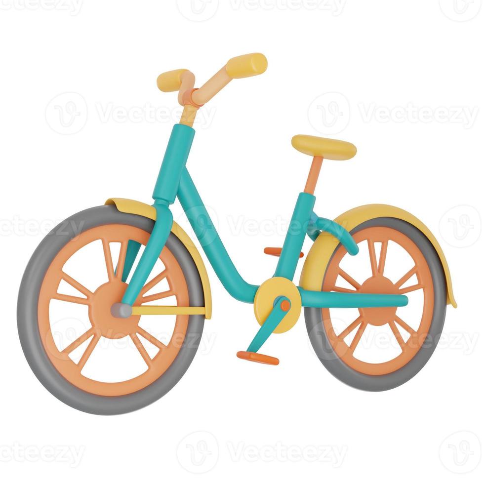 bicycle isolated on light background,Camping equipment,summer camp concept,3d rendering. photo