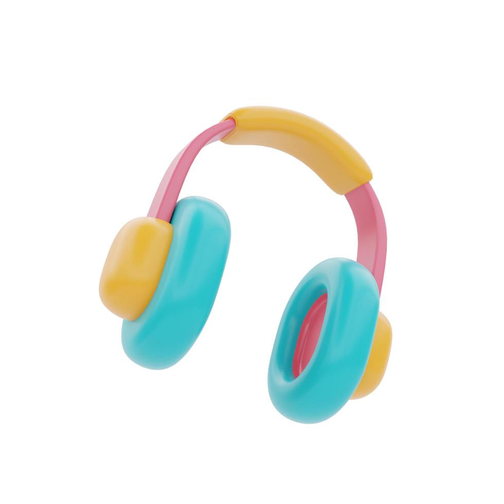 colorful headphone isolated on light background, holiday vacation, Time to travel, 3d rendering photo