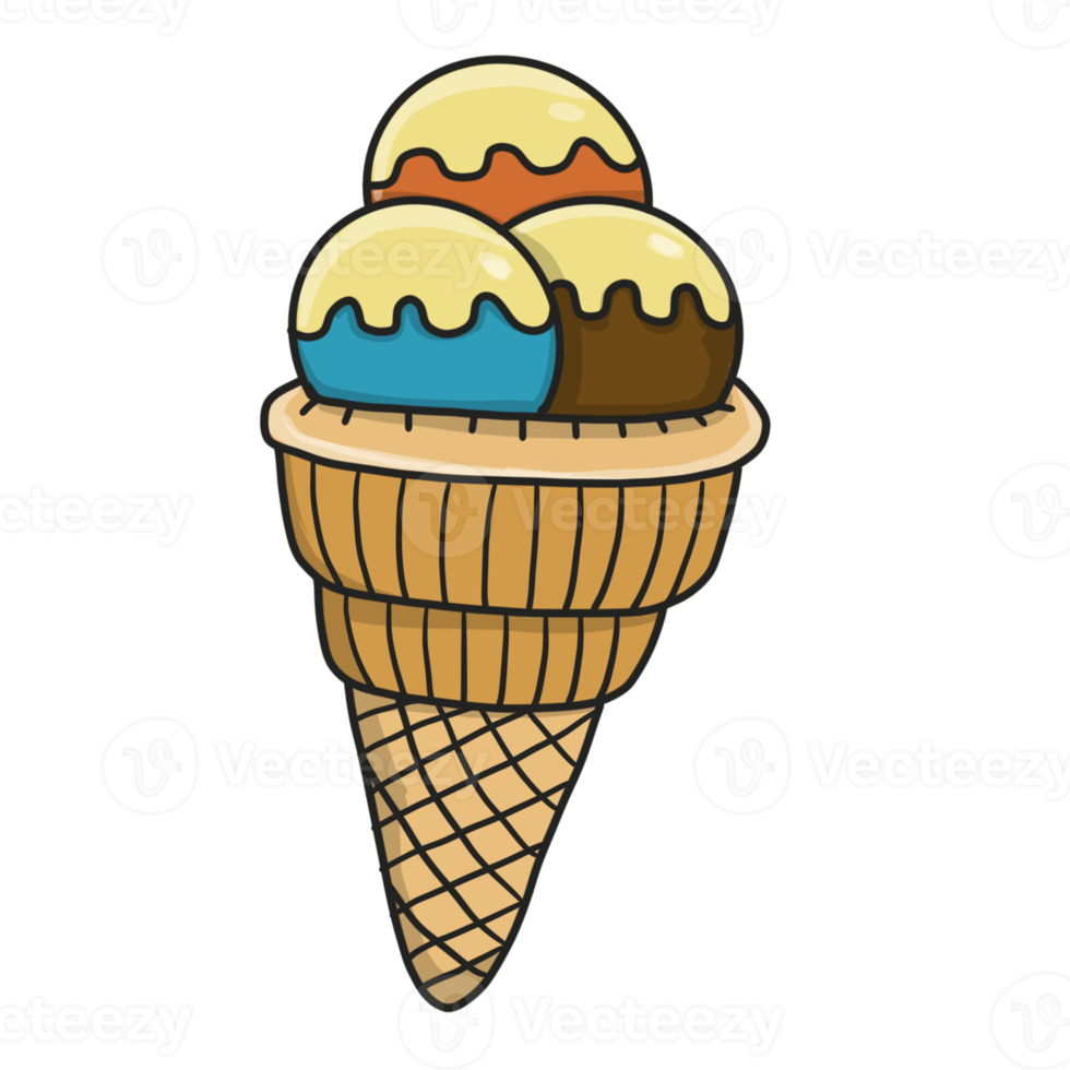 ice cream in waffle cone. png