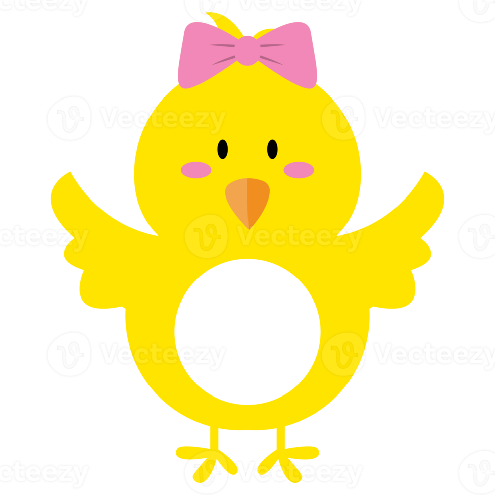 Yellow lady chicken with Split Monogram design png