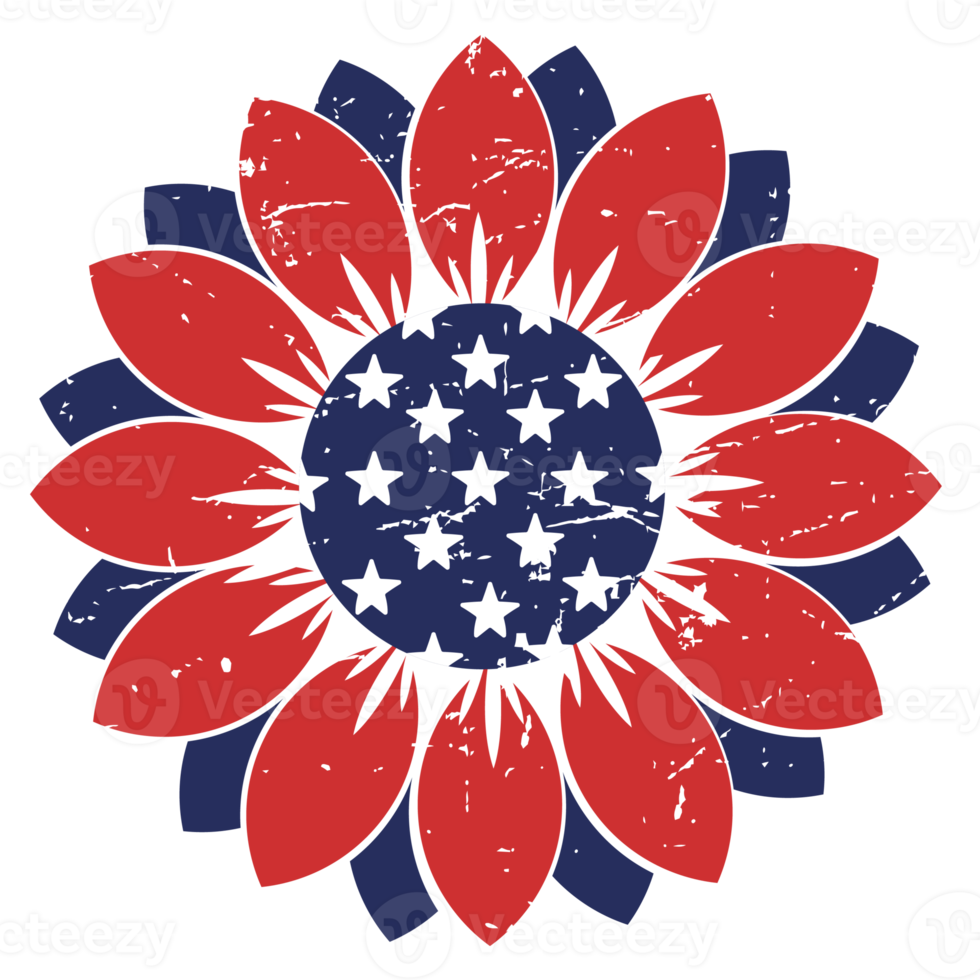 Sunflower USA flag America design png