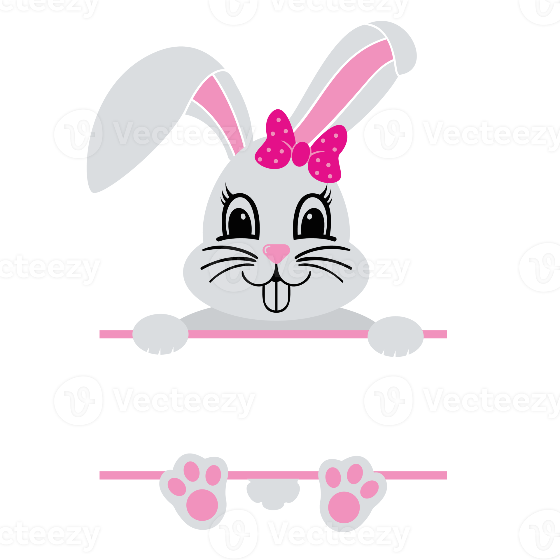 Baby Cute rabbit with Split Monogram design 8879635 PNG