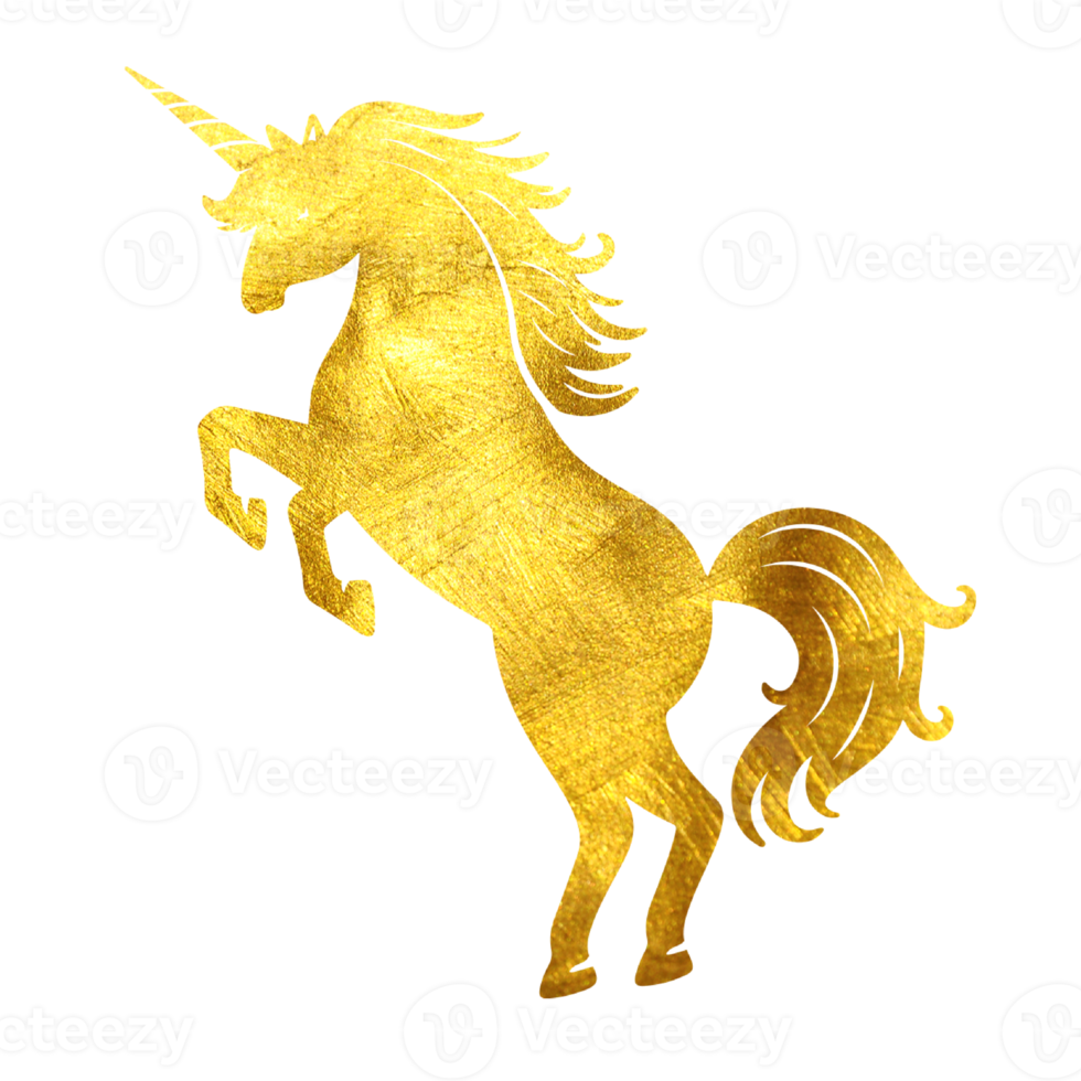 pferd oder einhorn goldenes element png