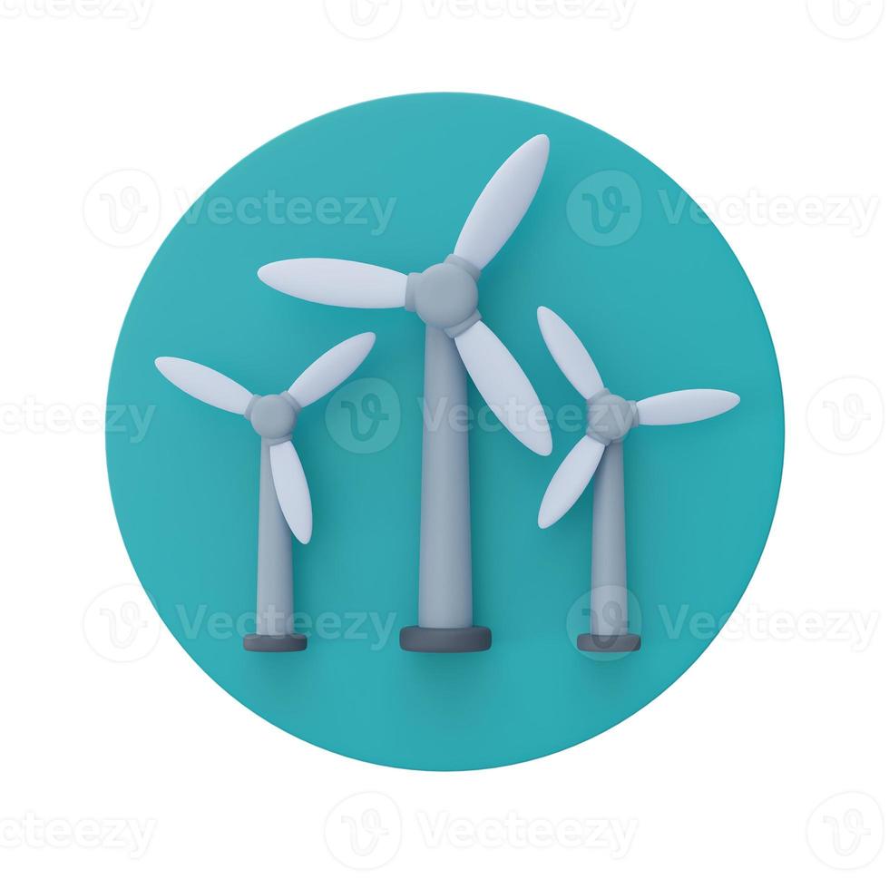 wind turbine symbol, Alternative source of electricity, clean energy, 3d rendering. photo