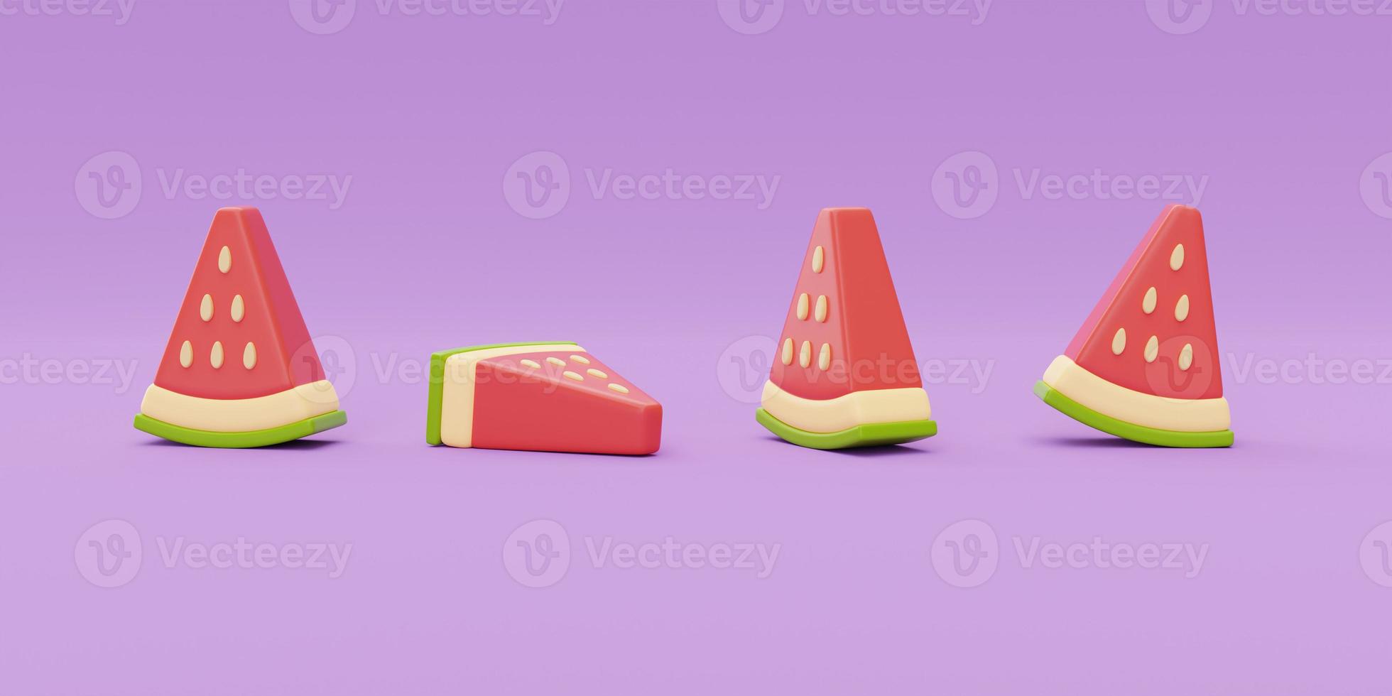 Colorful inflatable ring and display with balloon text of summer on purple background, Summer time concept, 3d rendering. photo