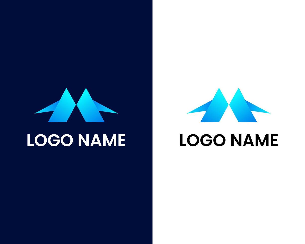 letra m y una plantilla de diseño de logotipo moderno vector